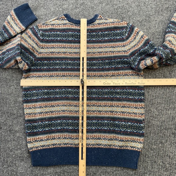 Eddie Bauer Sweater Mens Large Fair Isle Nordic Geometric Knit Crewneck Merino - Picture 10 of 11